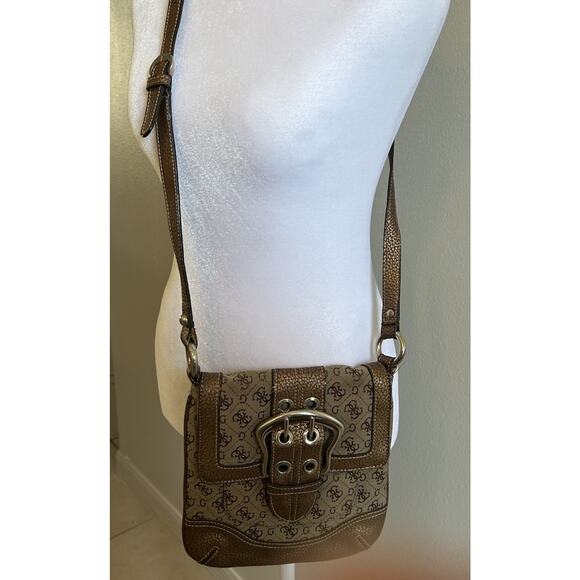 Vintage Guess Y2K 90s 2000s Studded Hand Shoulder Bag Purse Monogram Crossbody - Picture 9 of 14